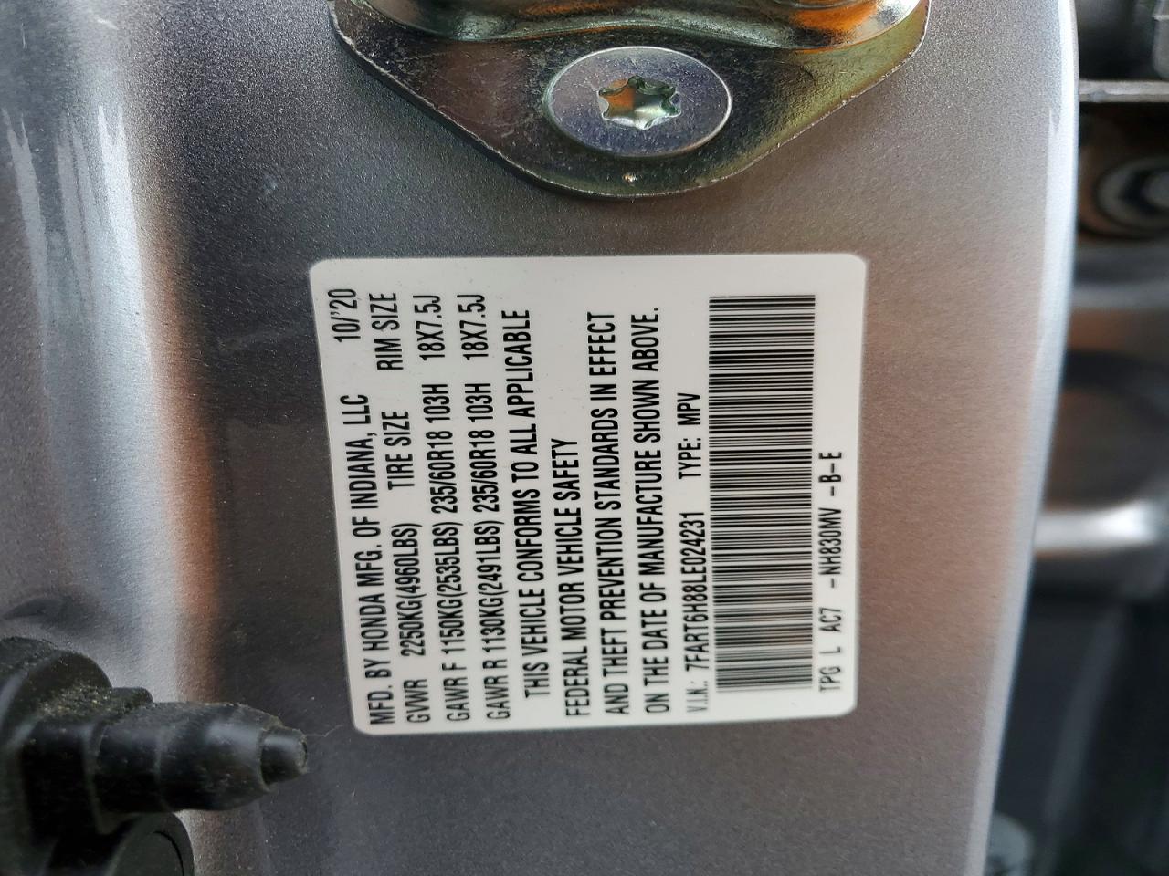 2020 HONDA CR-V EXL photo 40