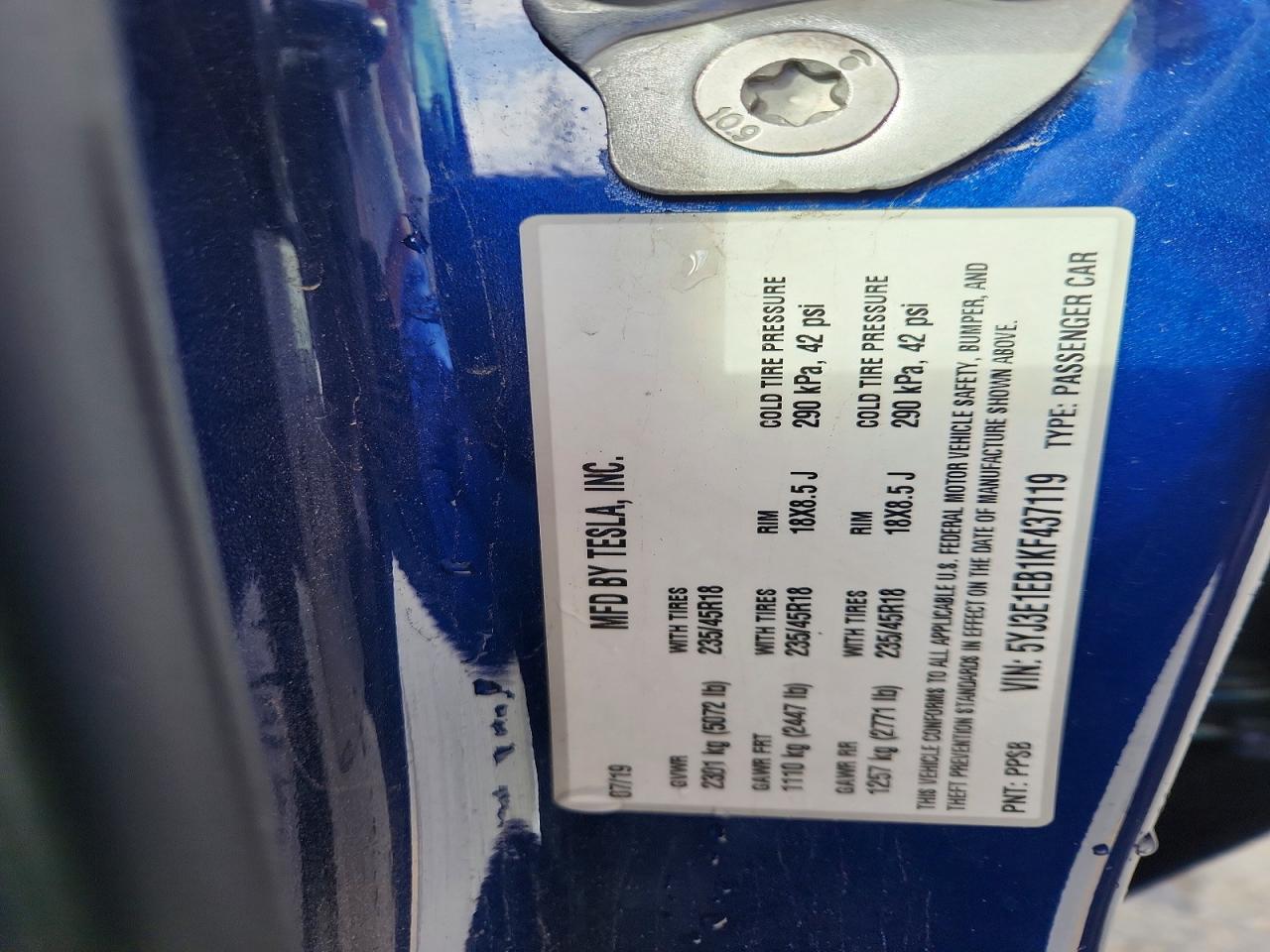 2019 TESLA MODEL 3 photo 34