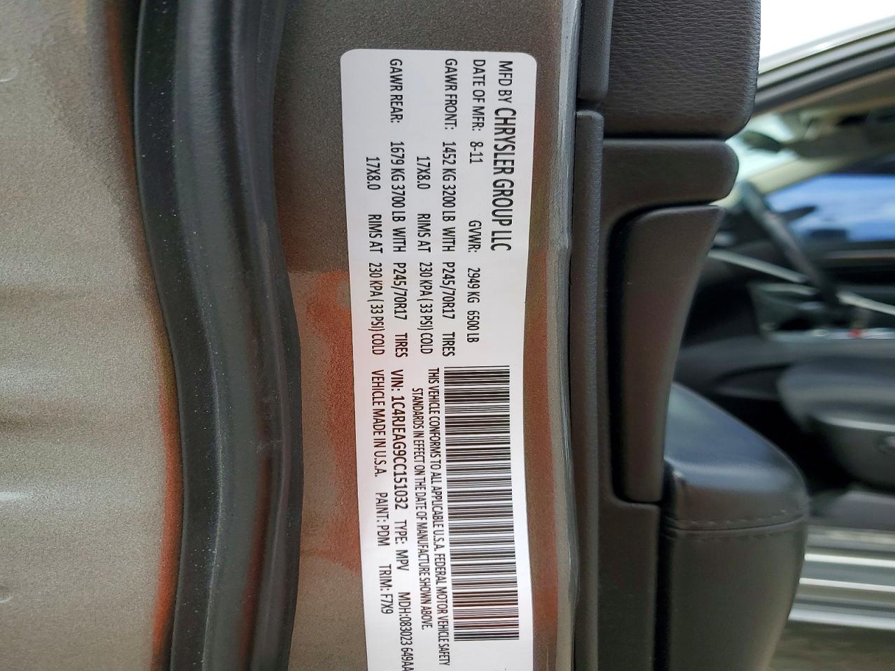 2012 JEEP GRAND CHEROKEE LAREDO photo 14