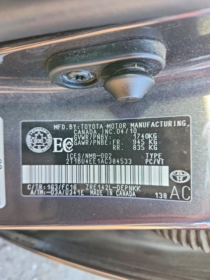2010 TOYOTA COROLLA BASE photo 37