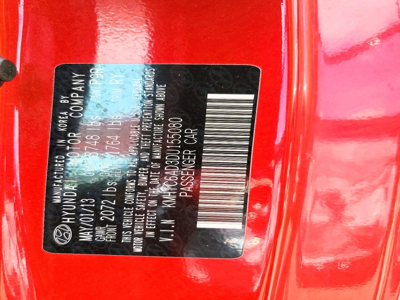 2013 HYUNDAI VELOSTER BASE photo 13