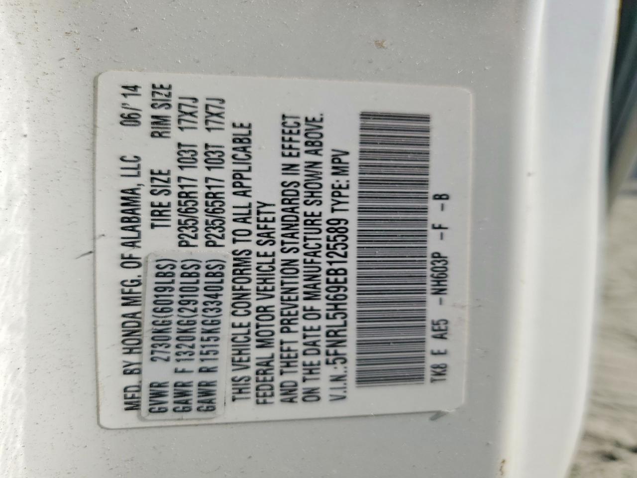 2014 HONDA ODYSSEY EXL photo 25