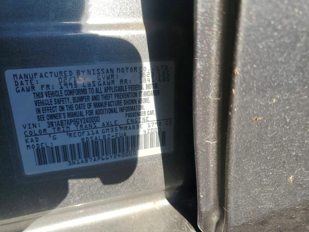 2016 NISSAN SENTRA S photo 23