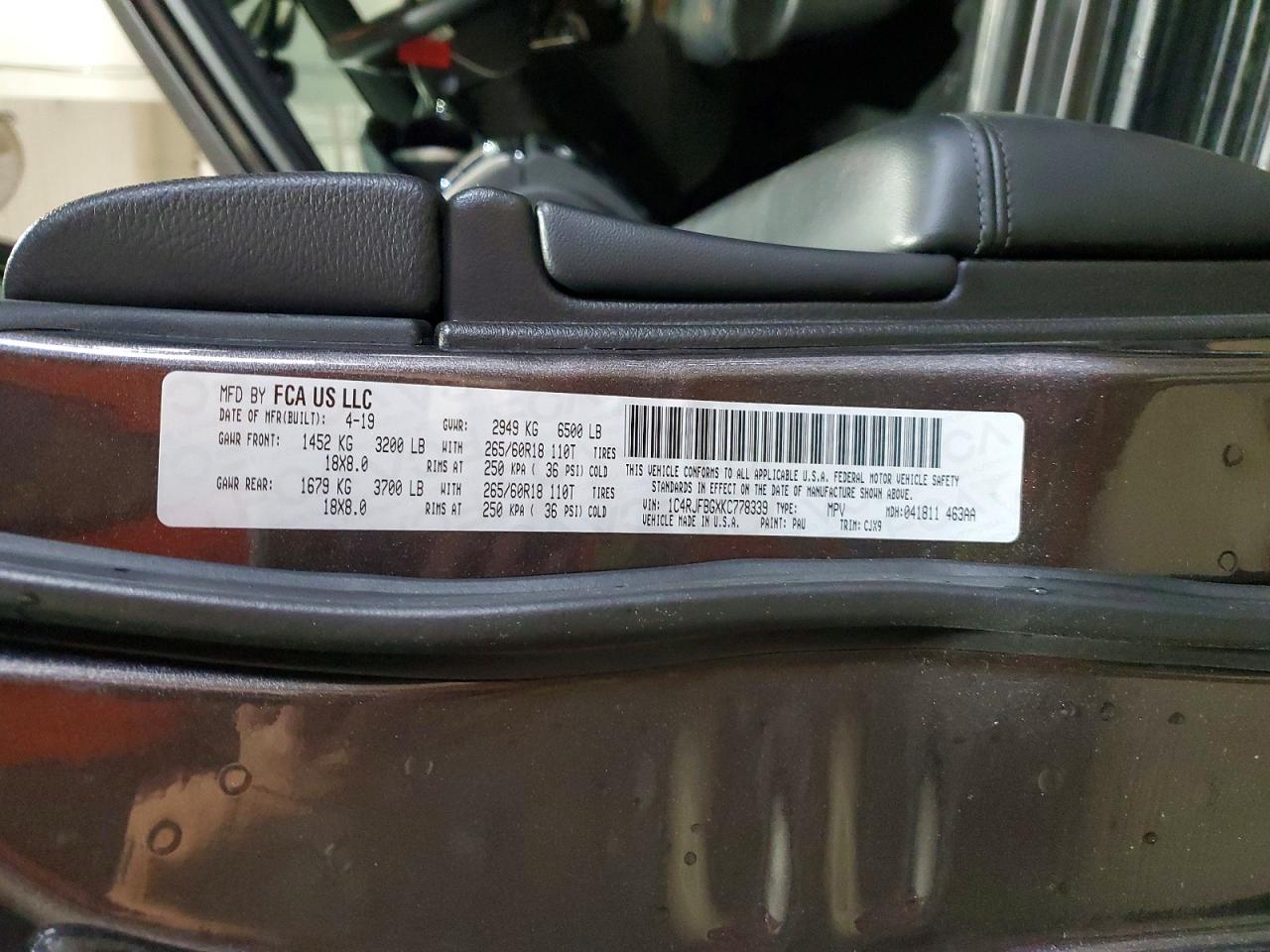 2019 JEEP GRAND CHEROKEE LIMITED photo 37