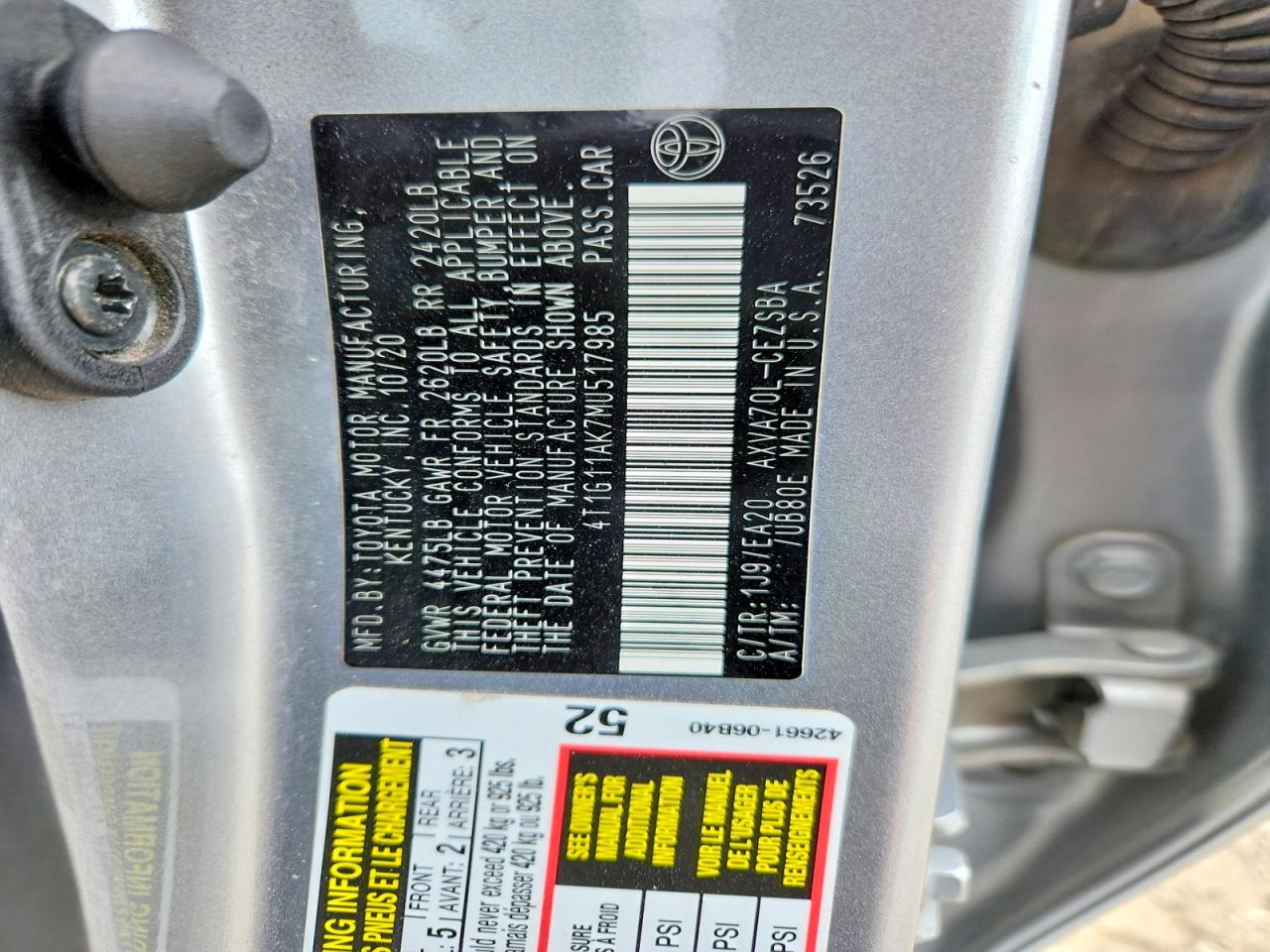 2021 TOYOTA CAMRY SE photo 23