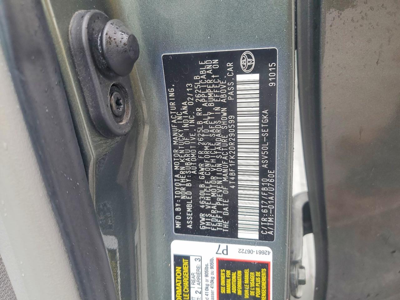 2013 TOYOTA CAMRY XLE photo 34