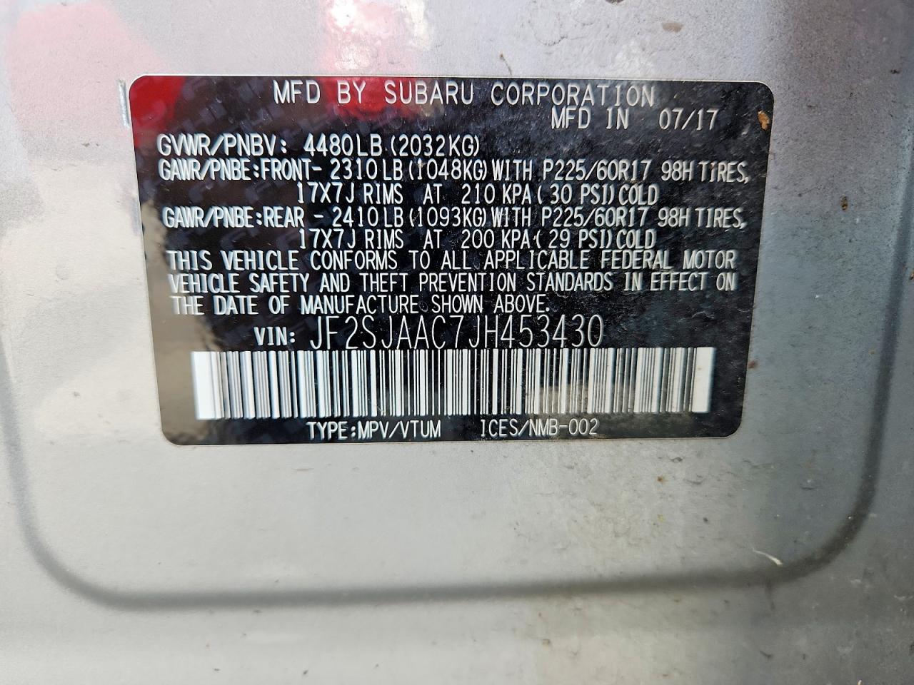 2018 SUBARU FORESTER 2.5I photo 12