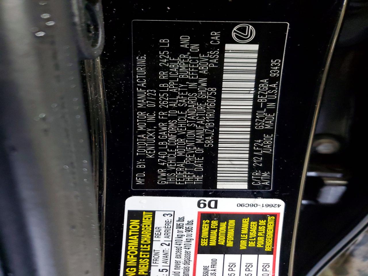 2024 LEXUS ES 350 F SPORT HANDLING photo 12