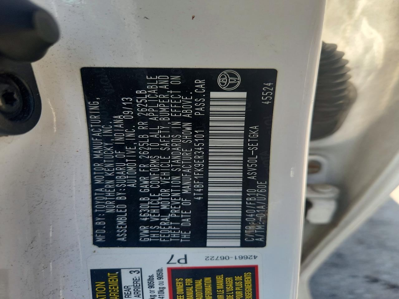 2014 TOYOTA CAMRY XLE photo 37