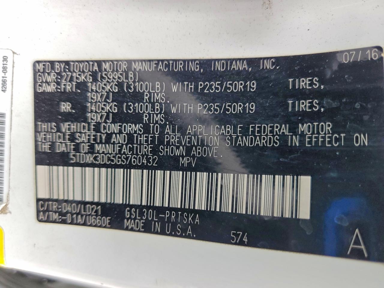 2016 TOYOTA SIENNA SE photo 25