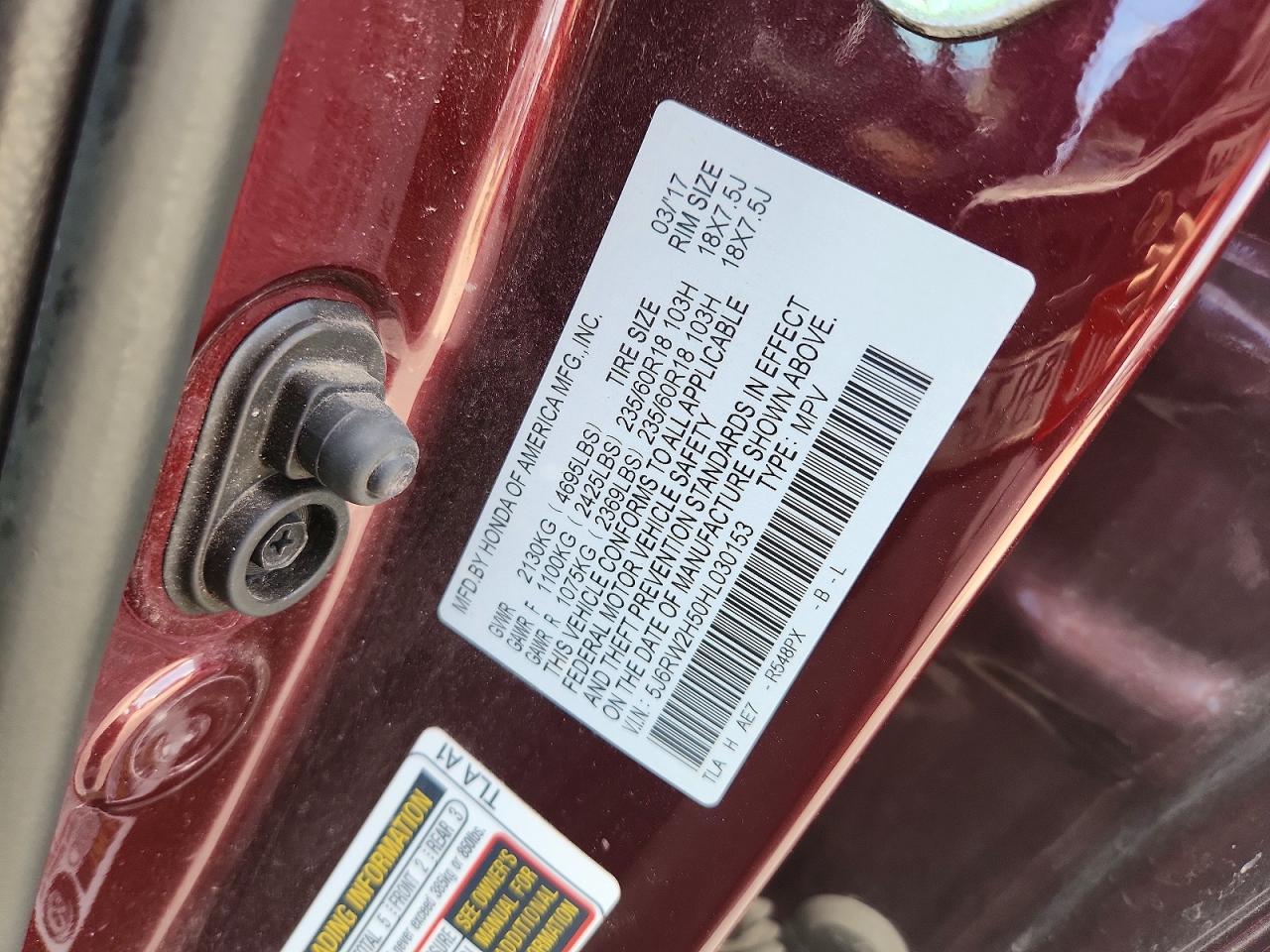 2017 HONDA CR-V EX photo 13