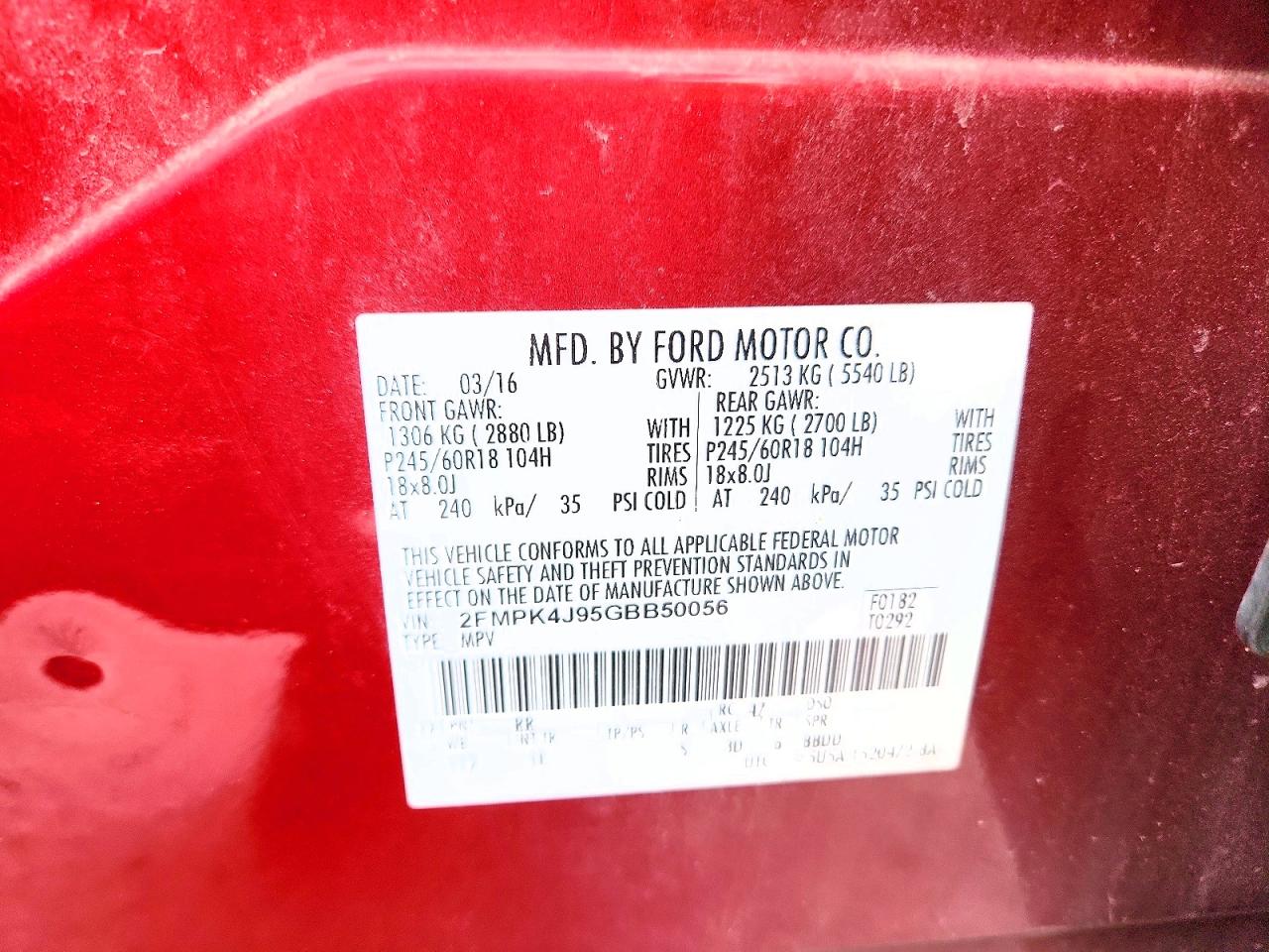 2016 FORD EDGE SEL photo 25