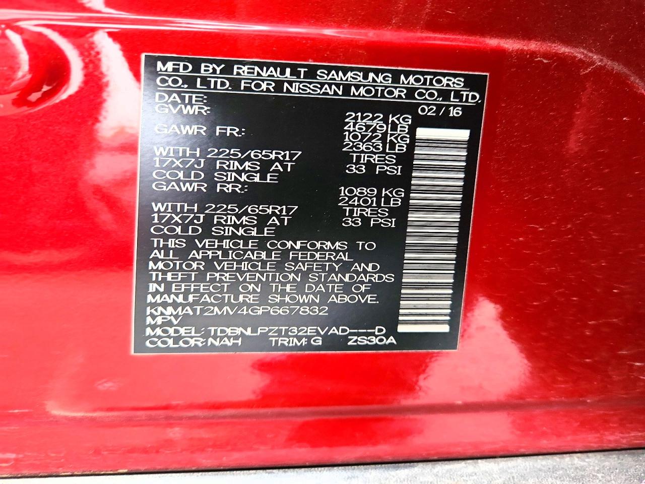 2016 NISSAN ROGUE S photo 25