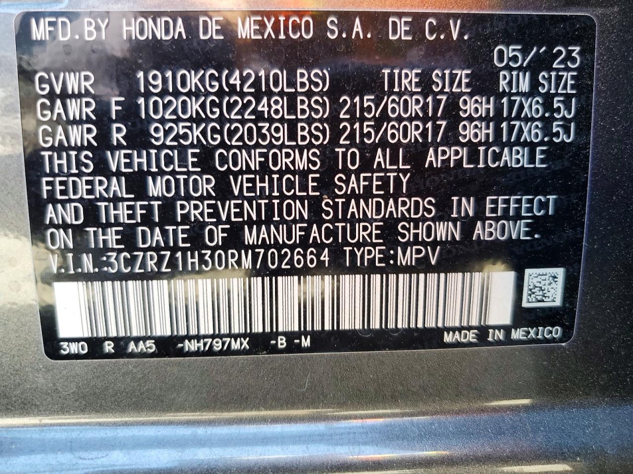 2024 HONDA HR-V LX photo 34