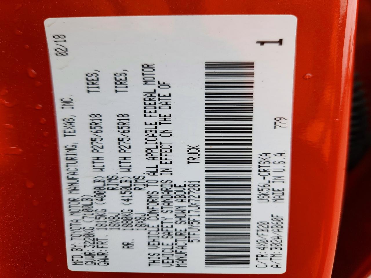 2018 TOYOTA TUNDRA SR5 photo 25