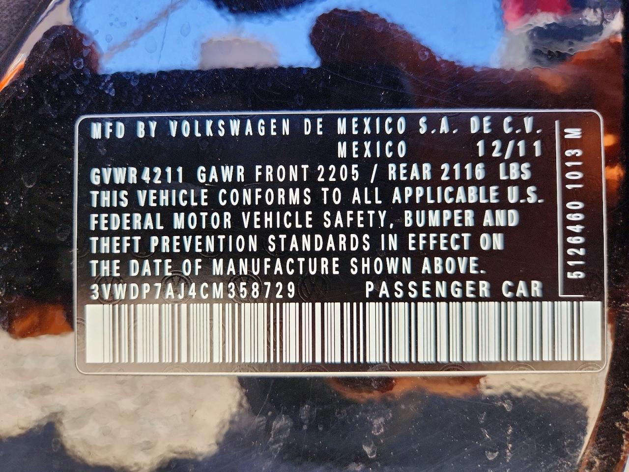 2012 VOLKSWAGEN JETTA SE photo 23