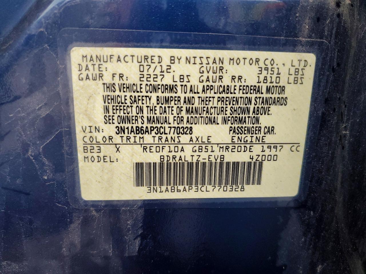 2012 NISSAN SENTRA 2.0 photo 23