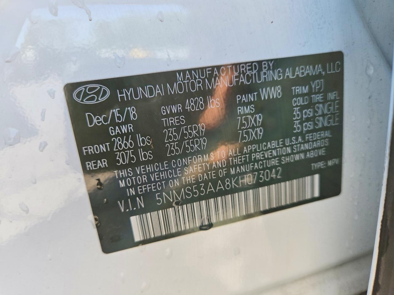 2019 HYUNDAI SANTA FE ULTIMATE 2.0T photo 25
