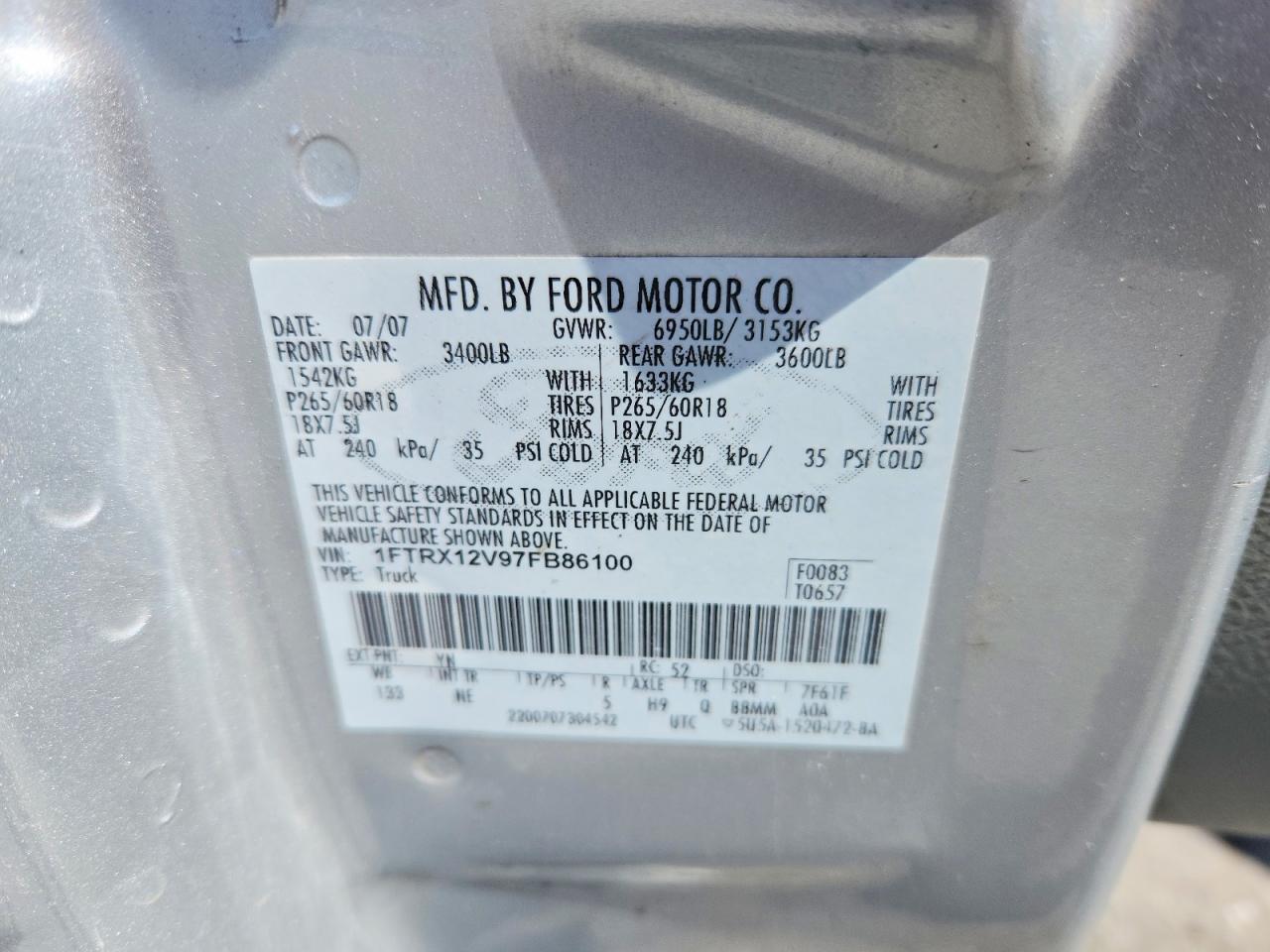 2007 FORD F150 photo 12