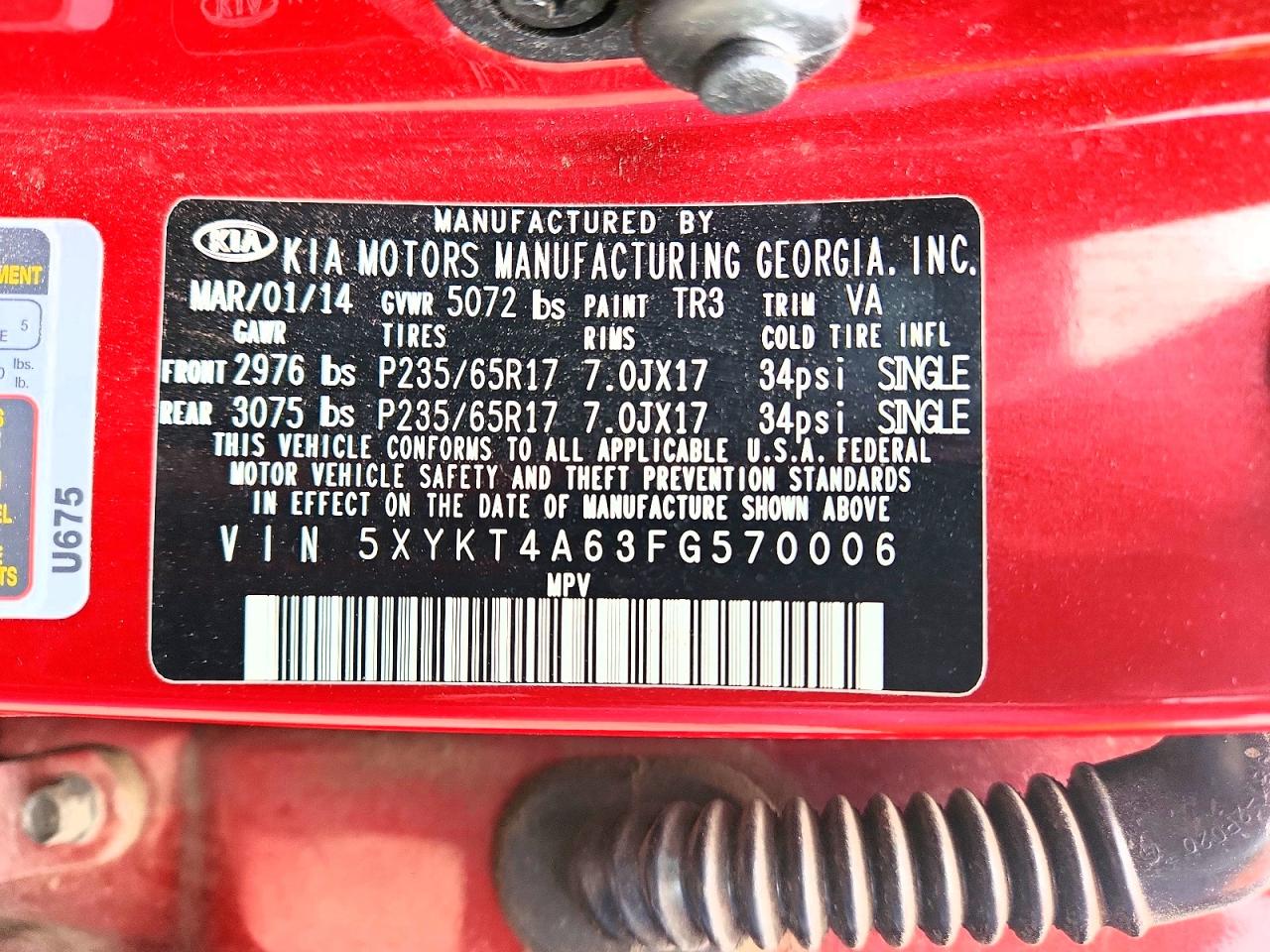 2015 KIA SORENTO LX photo 13
