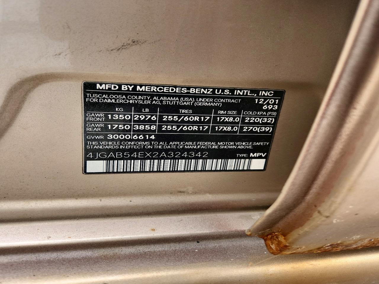 2002 MERCEDES-BENZ ML 320 photo 25