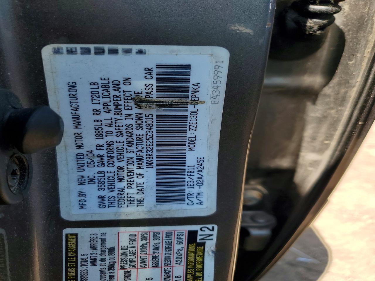 2005 TOYOTA COROLLA LE photo 23