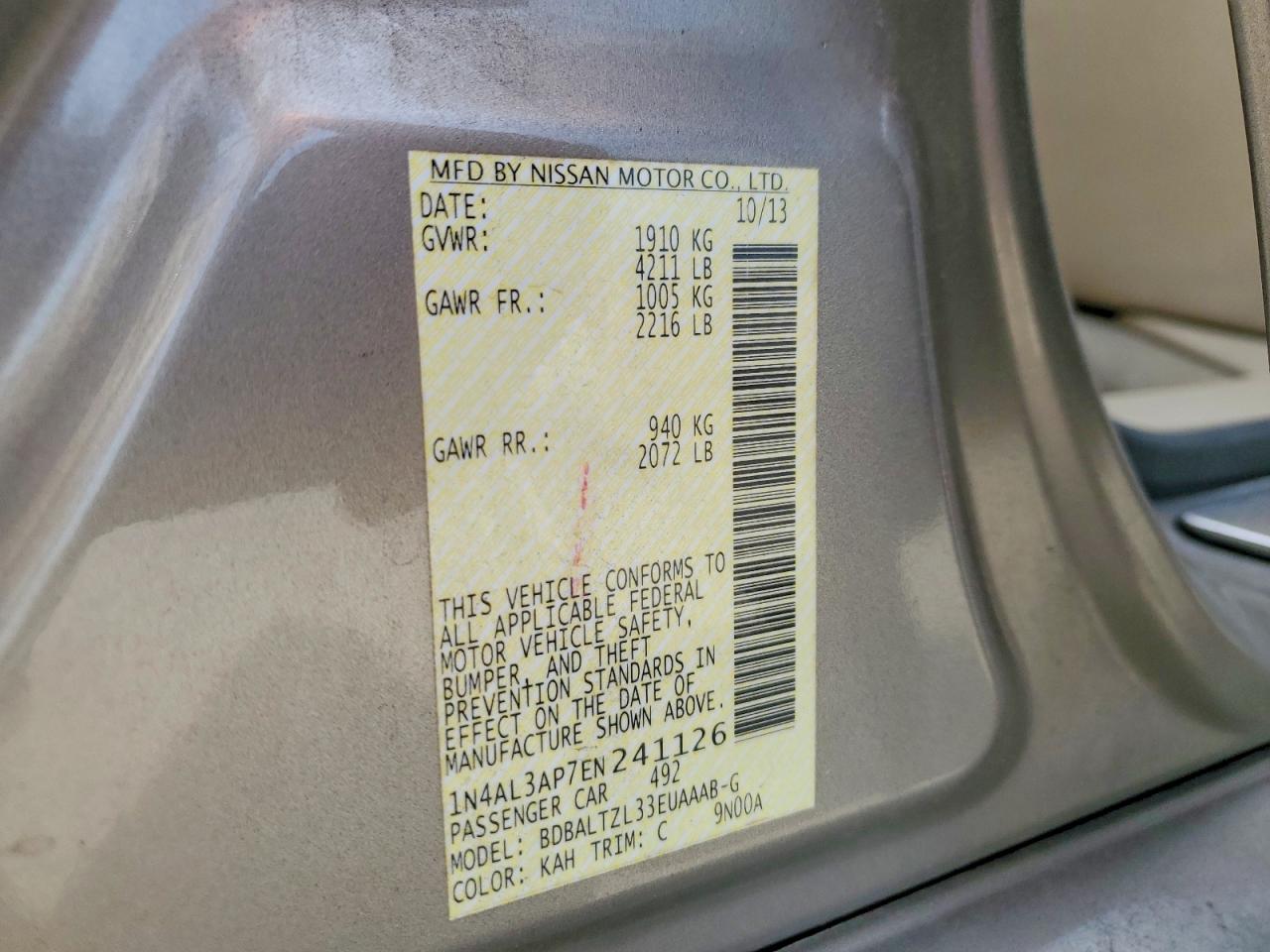 2014 NISSAN ALTIMA 2.5 SV photo 23