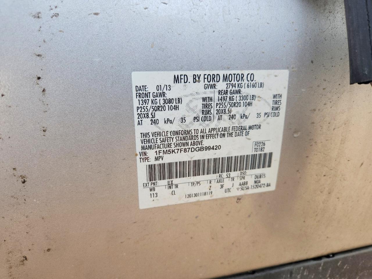 2013 FORD EXPLORER LIMITED photo 23