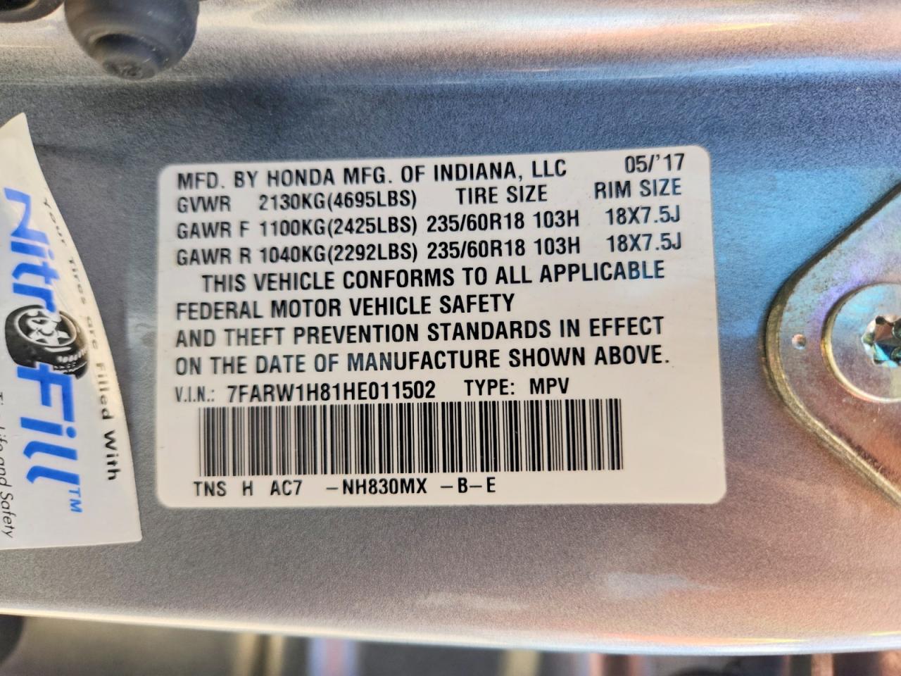 2017 HONDA CR-V EXL photo 40