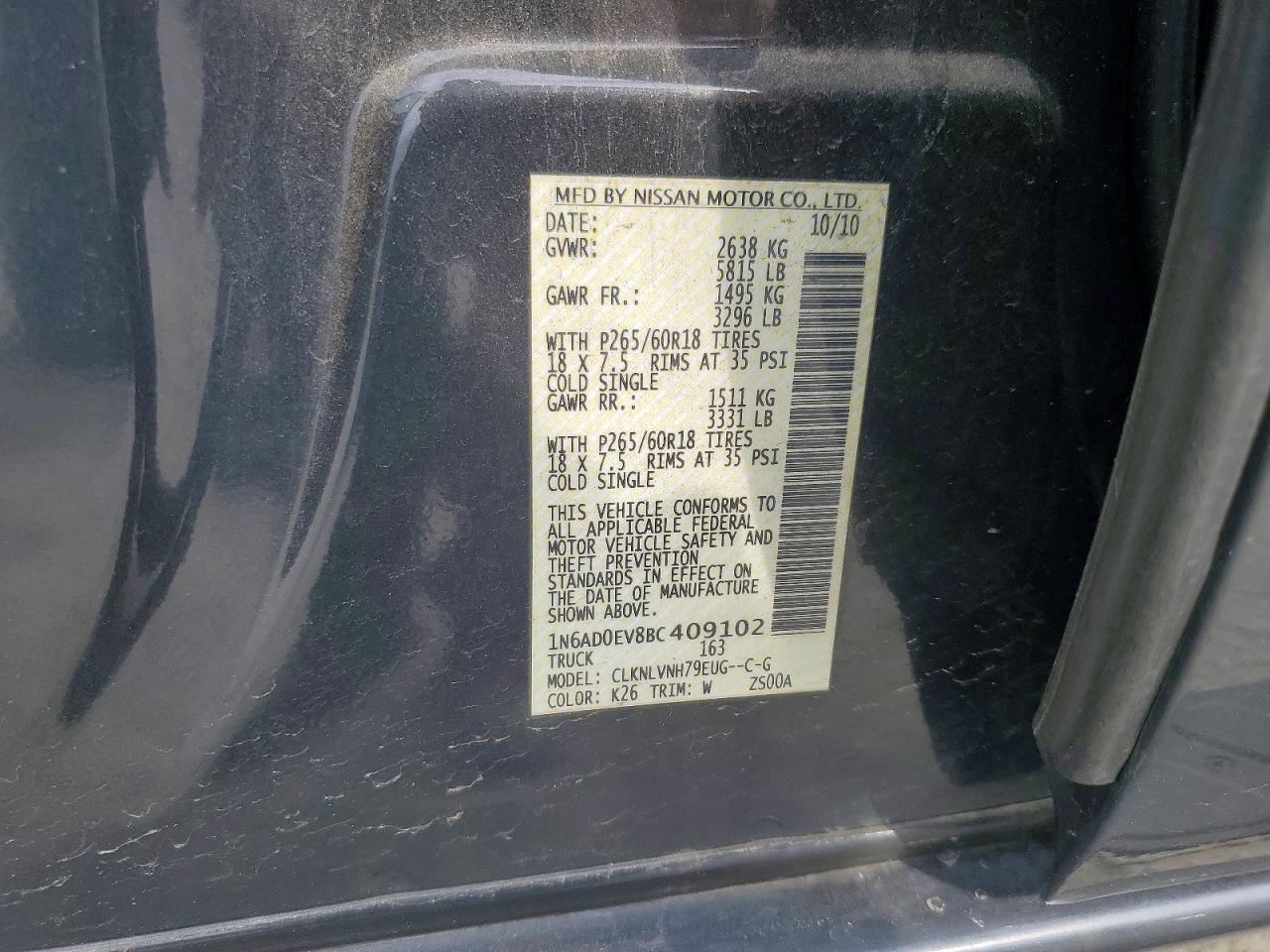 2011 NISSAN FRONTIER S photo 12