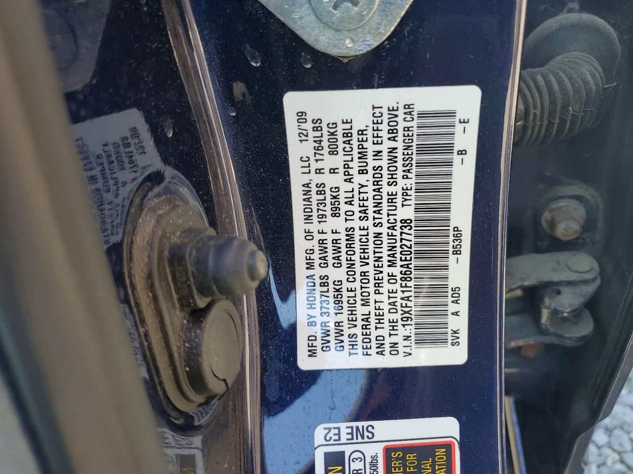 2010 HONDA CIVIC EX photo 23