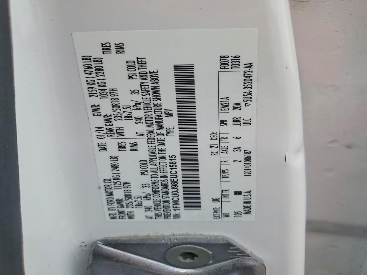 2014 FORD ESCAPE TITANIUM photo 25