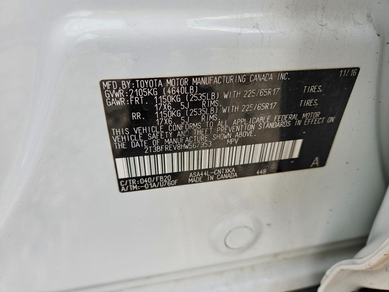 2017 TOYOTA RAV4 LE photo 13