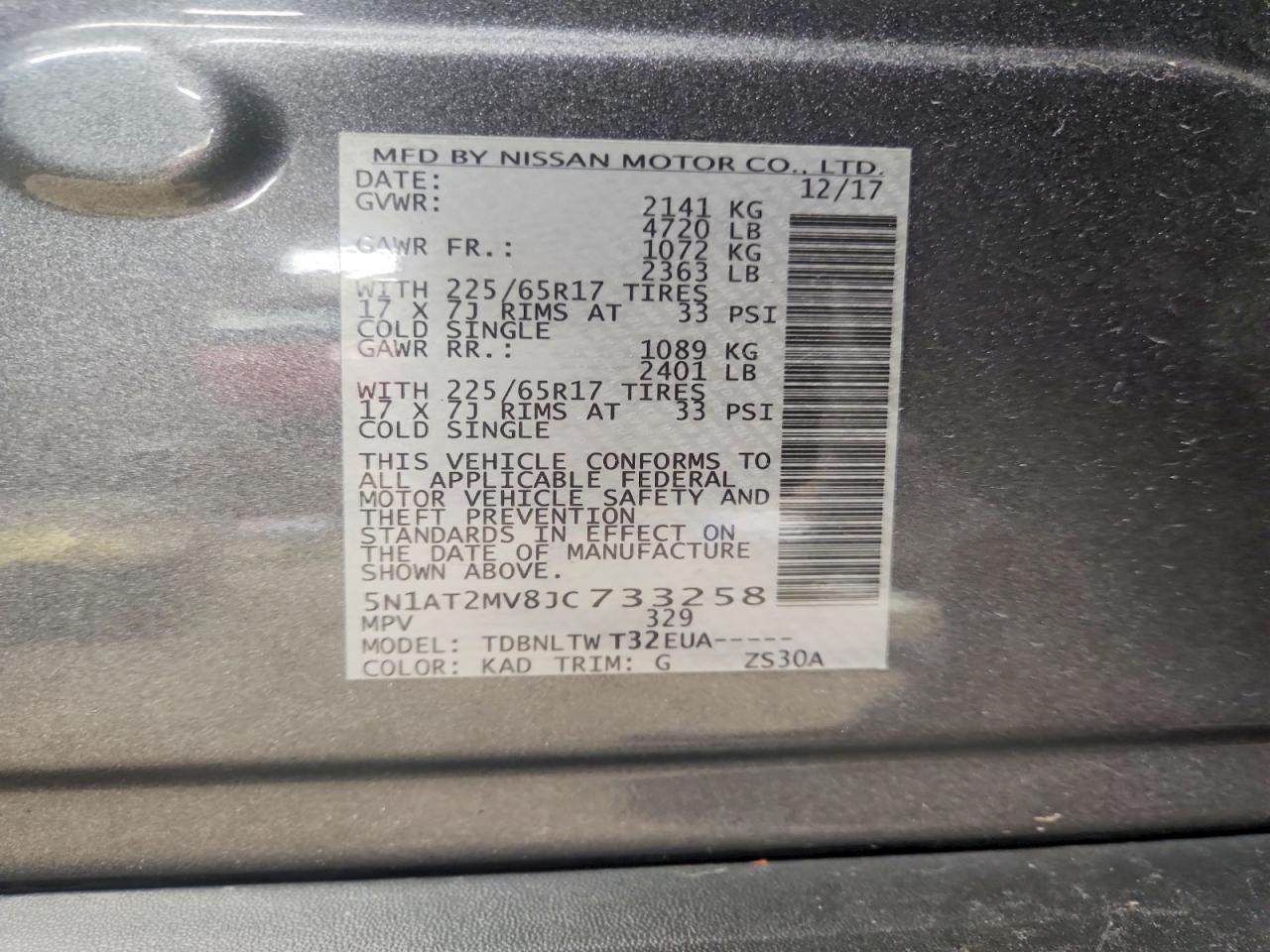 2018 NISSAN ROGUE SV photo 37