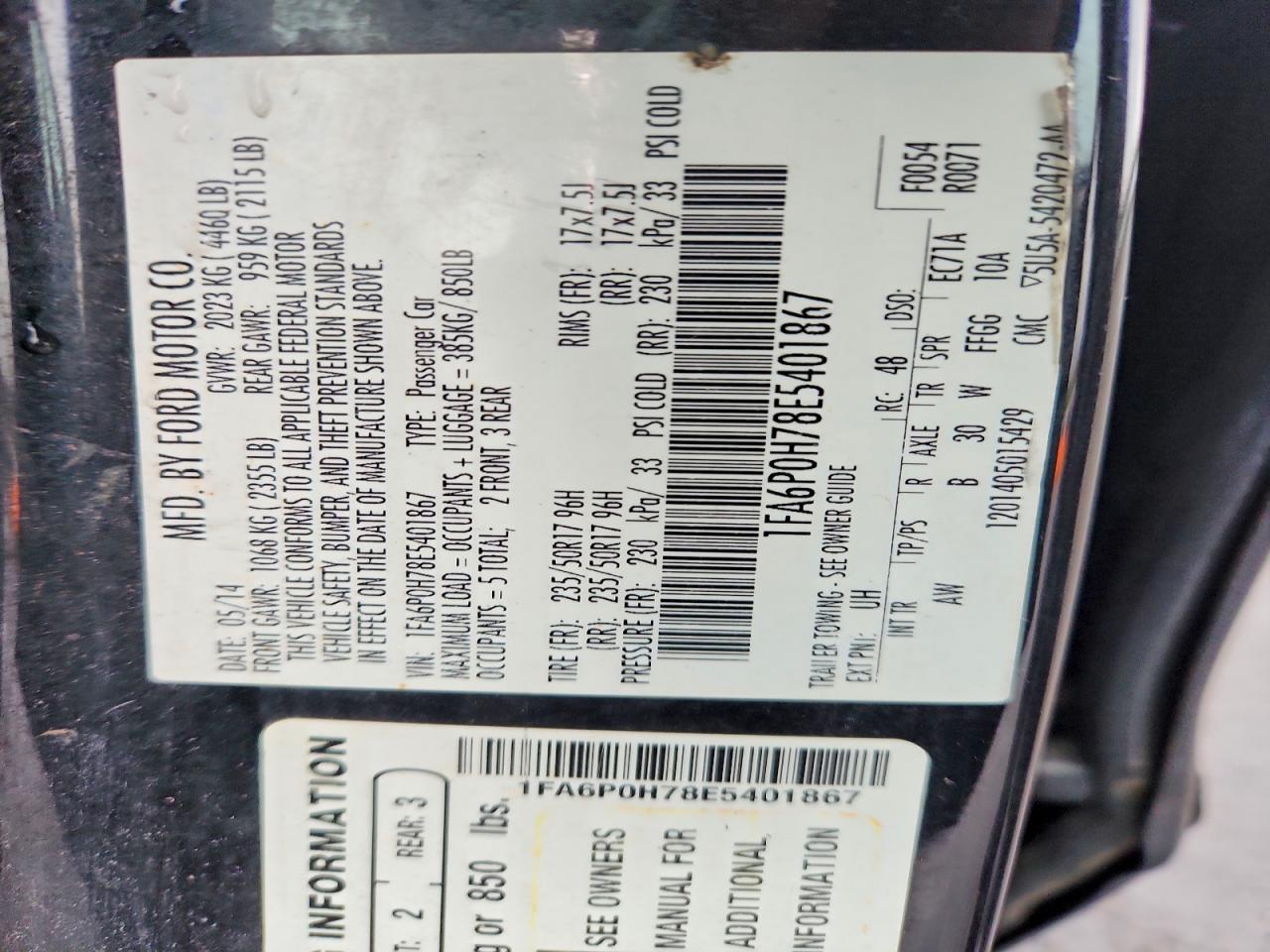 2014 FORD FUSION SE photo 34