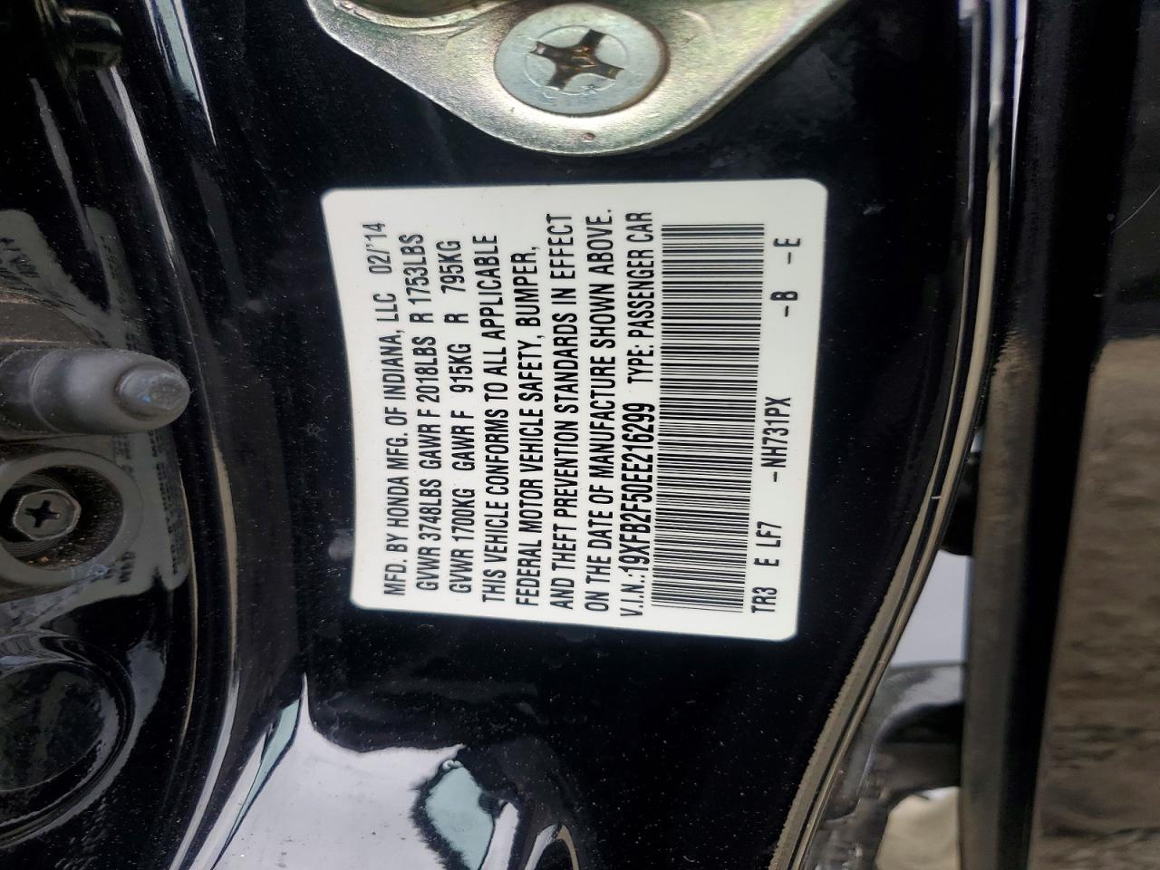 2014 HONDA CIVIC LX photo 23
