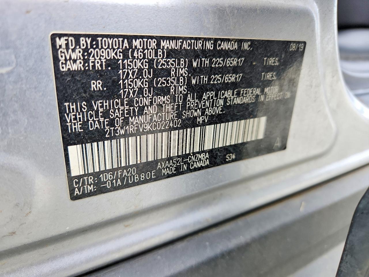 2019 TOYOTA RAV4 XLE photo 27