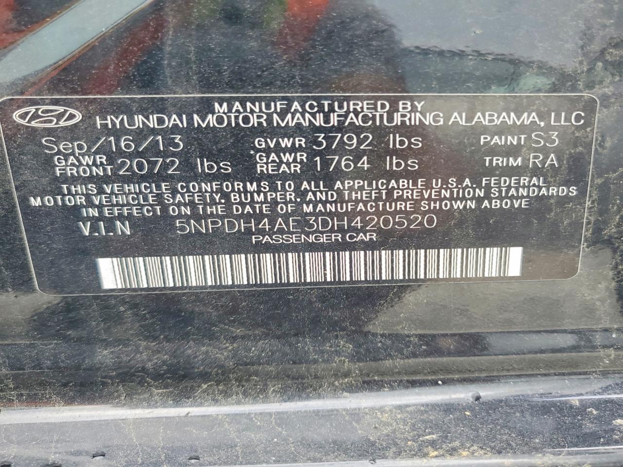 2013 HYUNDAI ELANTRA GLS photo 23