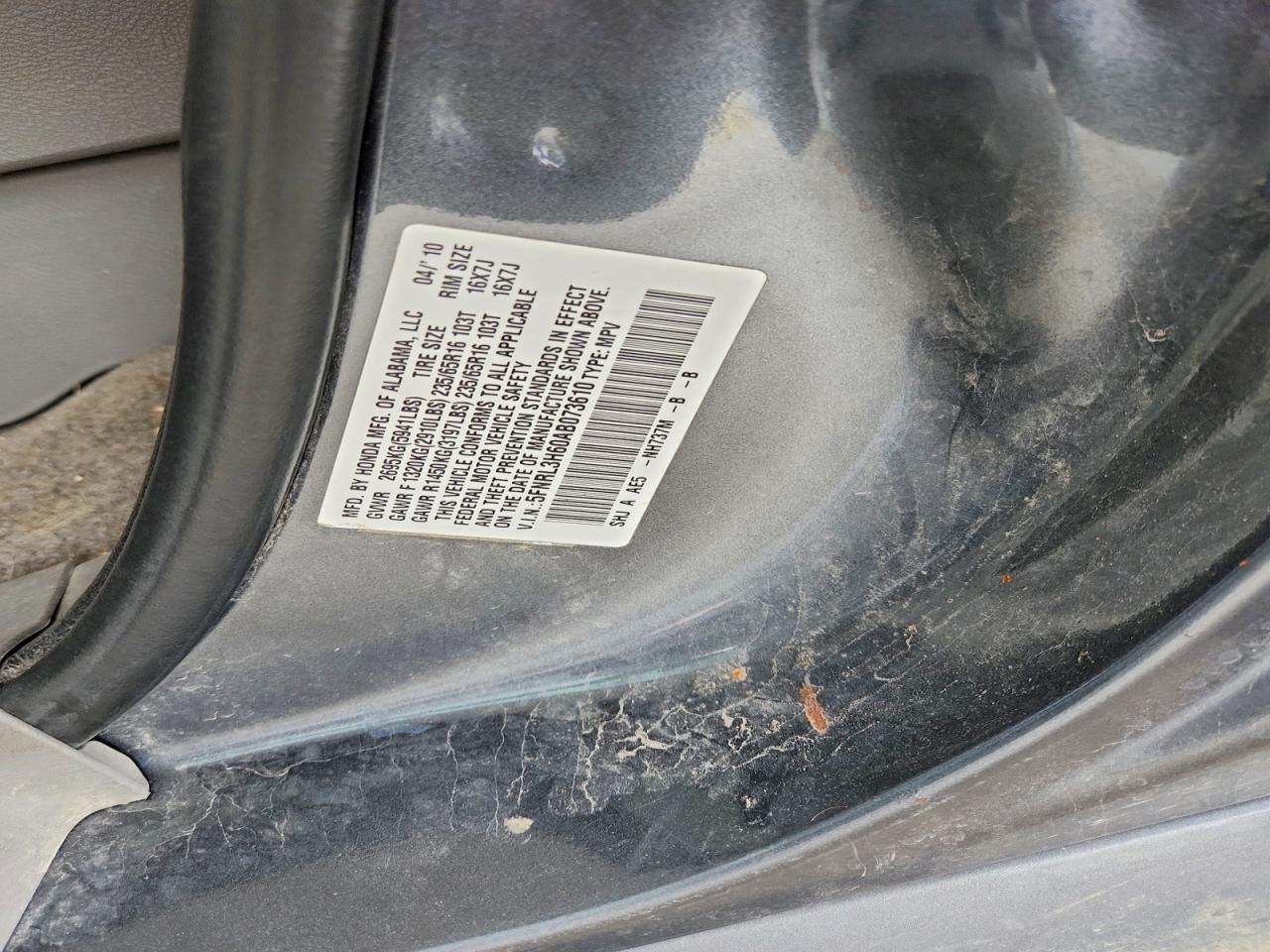 2010 HONDA ODYSSEY EXL photo 13
