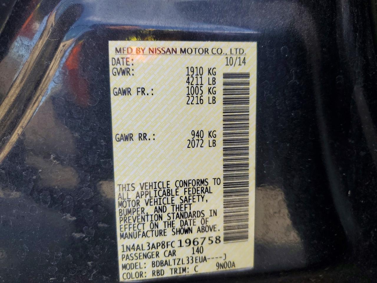 2015 NISSAN ALTIMA 2.5 SL photo 34