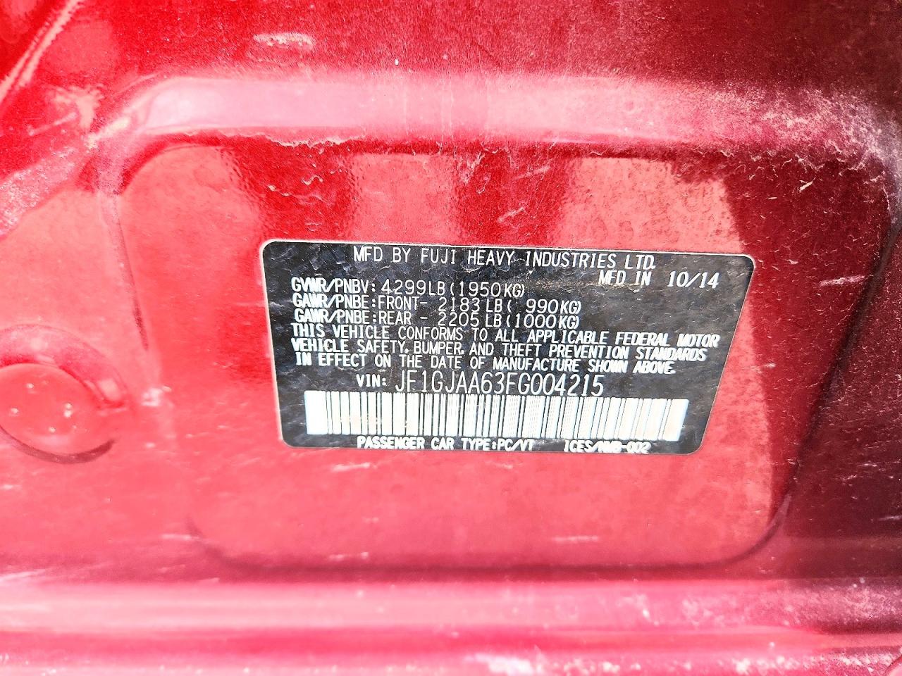 2015 SUBARU IMPREZA photo 34