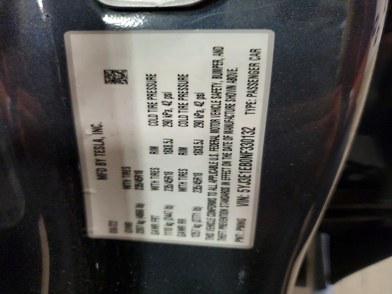 2022 TESLA MODEL 3 photo 34