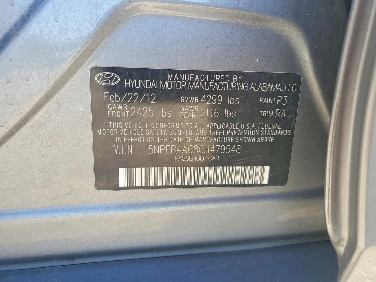 2012 HYUNDAI SONATA GLS photo 34