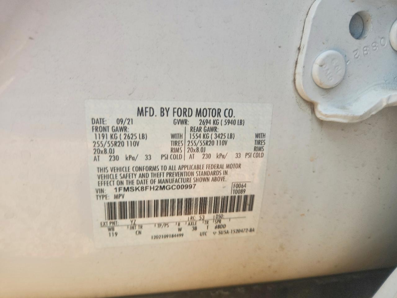2021 FORD EXPLORER LIMITED photo 34