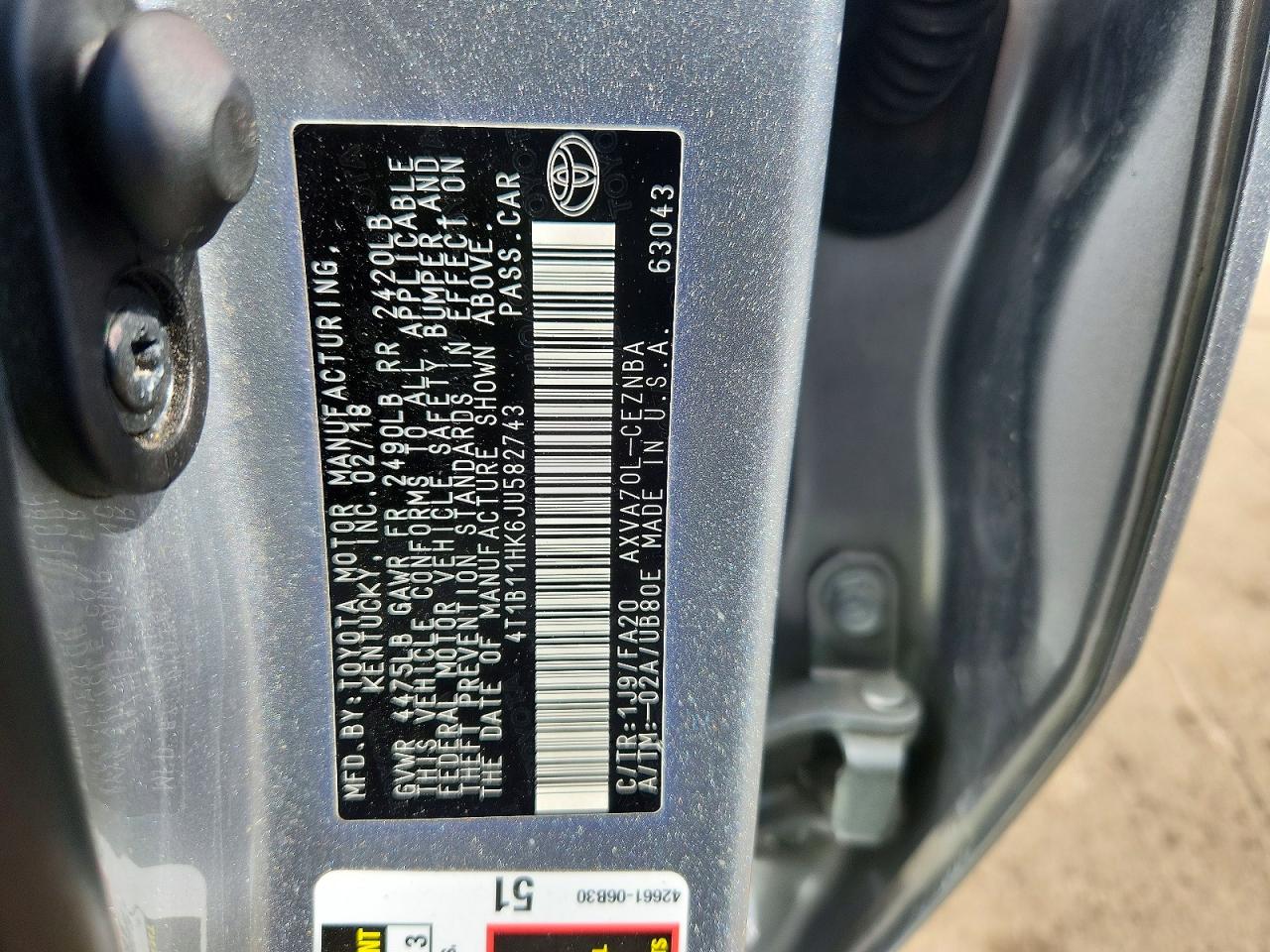 2018 TOYOTA CAMRY LE photo 34