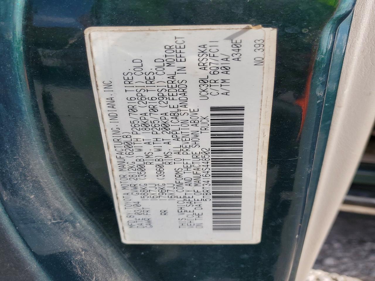 2004 TOYOTA TUNDRA ACCESS CAB SR5 photo 34