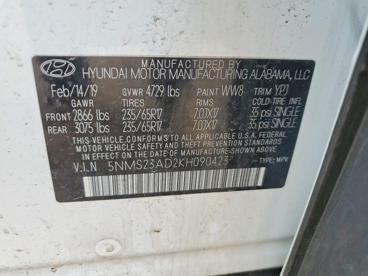 2019 HYUNDAI SANTA FE SE photo 34