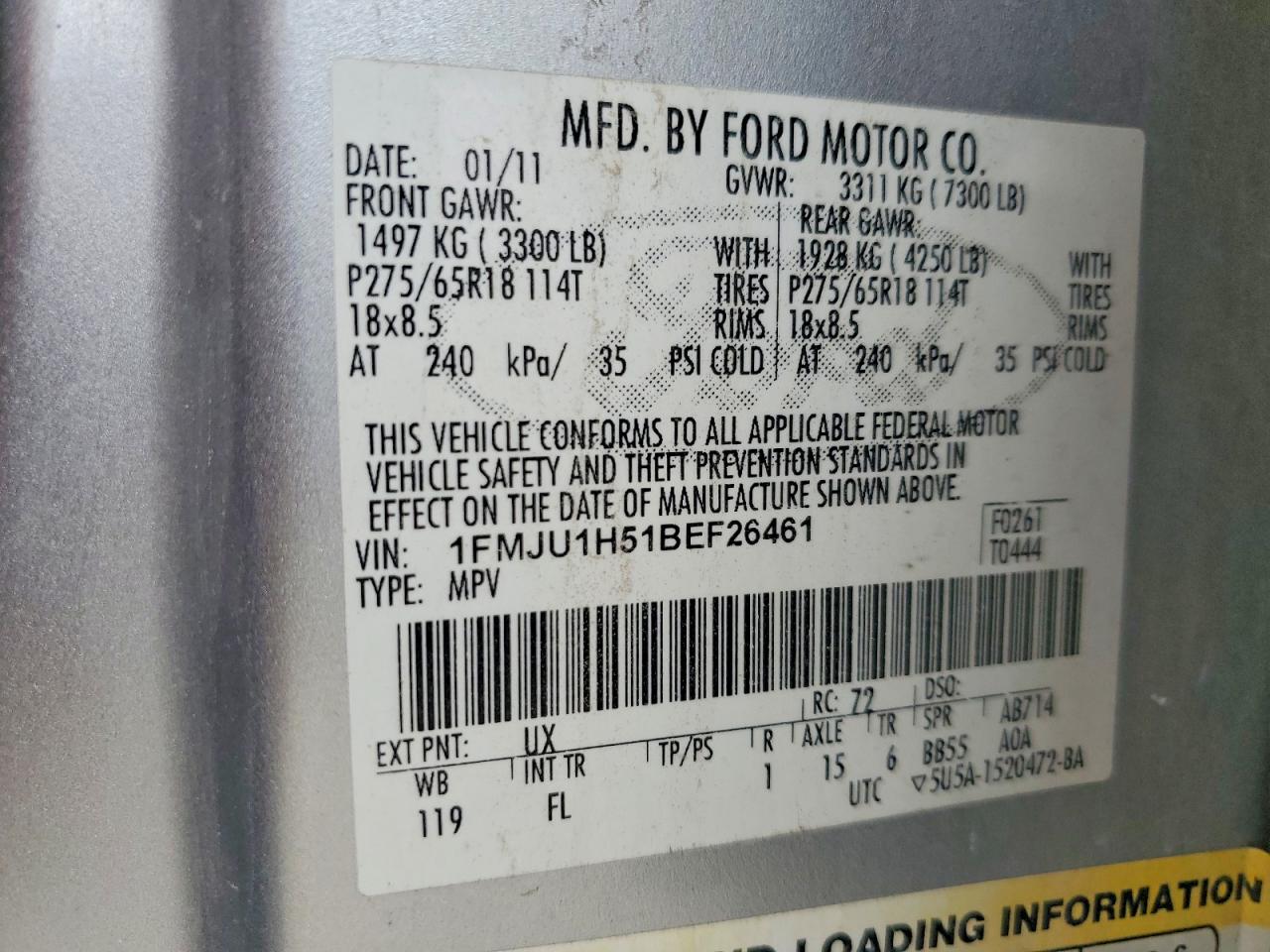 2011 FORD EXPEDITION XLT photo 37