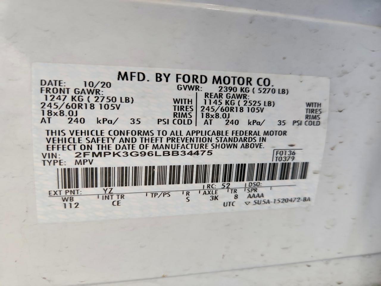 2020 FORD EDGE SE photo 34