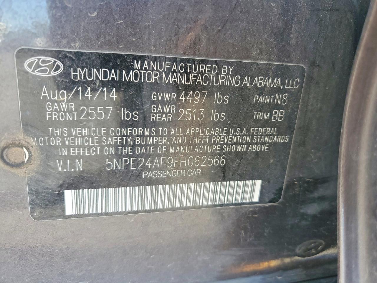 2015 HYUNDAI SONATA photo 34